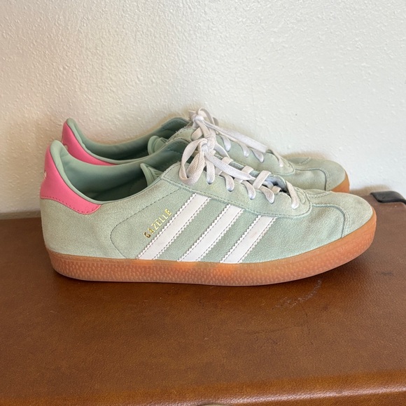 Adidas Women's Gazelle Sneakers - Mint and Pink - Picture 1 of 4